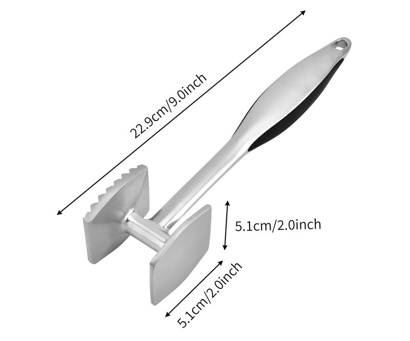Aliglow Meat Tenderizer Hammer Tool Pounder For Tenderizing Steak Beef Poultry, Heavy Duty Dual-Sided Mallet with Soft Grip Handle - Multifunctional Kitchen Beater for Chicken,Fish, Baking - Image 2